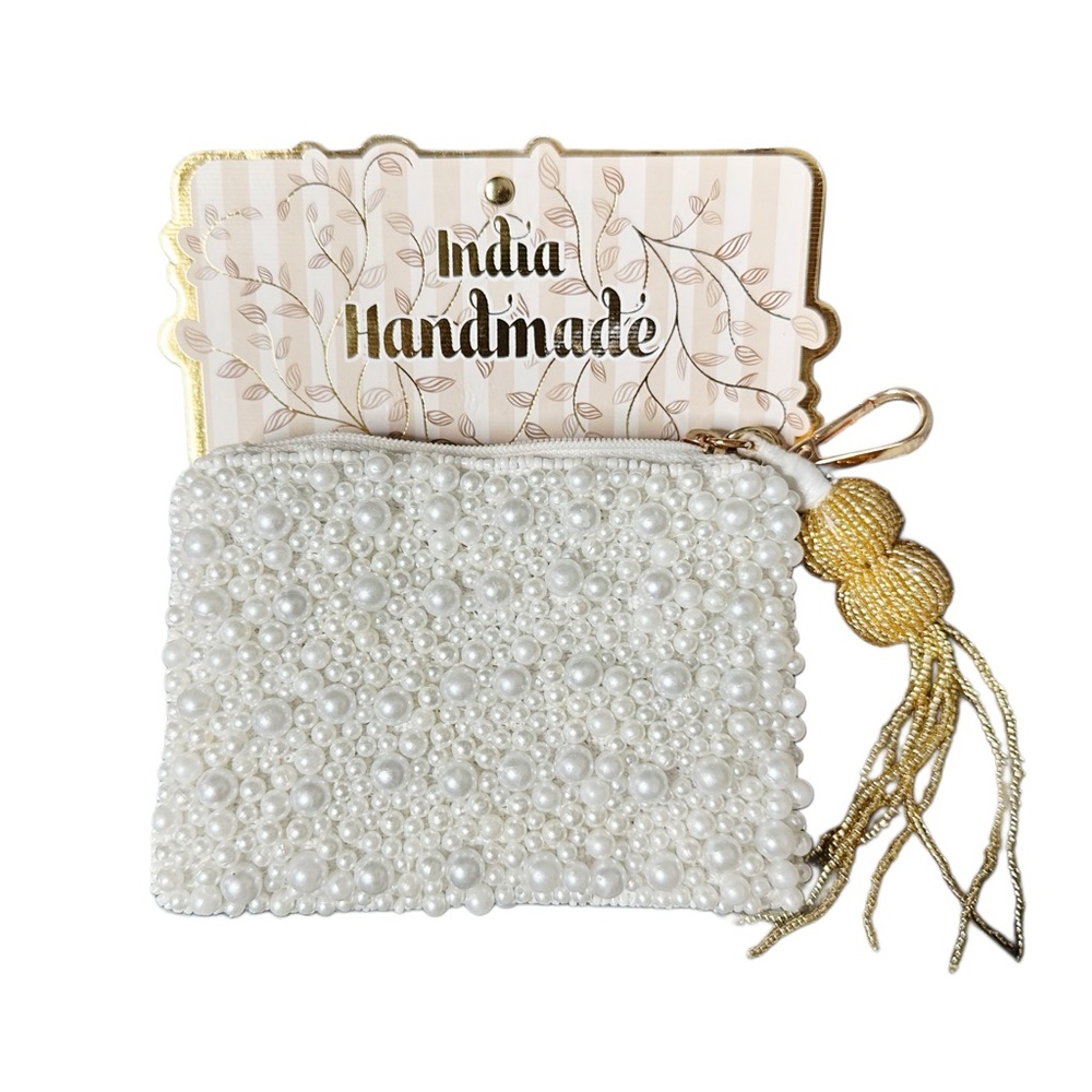 India Handmade Pearl Beaded Change Purse
